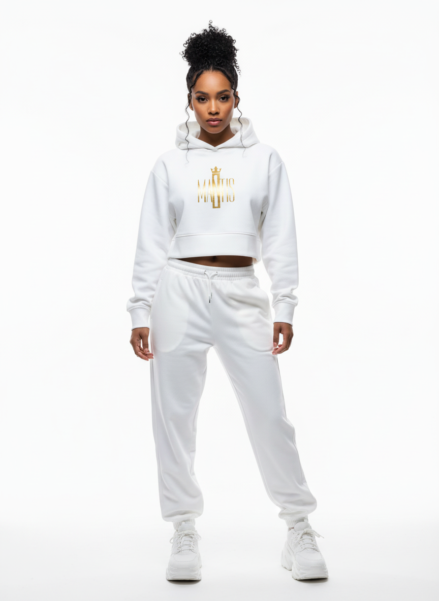 white cropped hoodie